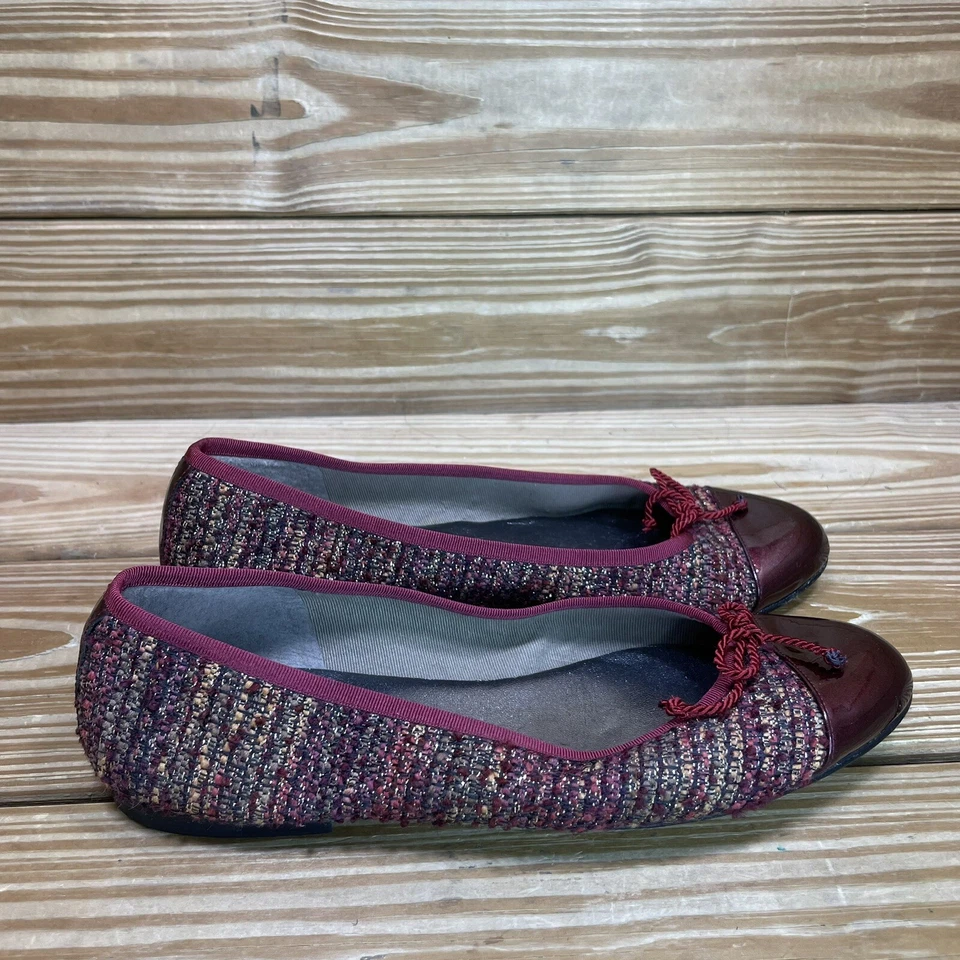FS NY Flats Womens 9 Shoes Flats Tweed Maroon Slip On Round Toe - Image 1 of 4