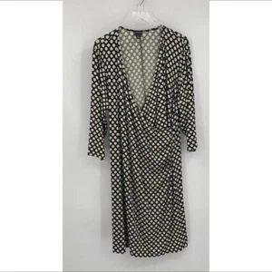 Abito Chicos Travelers Rosemary in jersey finto avvolgente nero bianco cerchio 4 2X - Foto 1 di 4