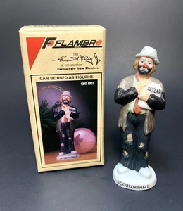 4.5" Emmett Kelly Jr Clown Accountant Auditor Christmas Ornament Flambro 1987 - Picture 1 of 8
