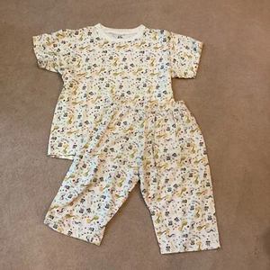 PINK CHILI PAJAMA SET, KIDS 10, SHORT SLEEVED/ LEGGED, MONKEYS/ ZEBRAS/ GIRAFFES - Picture 1 of 3