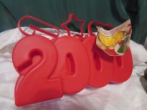 Jello Brand Mold Y2K Red Plastic-Shaped Year 2000 w 3 Cookie Cutters Brand New!