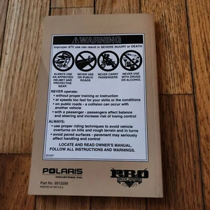 Manual universal de seguridad y mantenimiento del propietario de ATV Polaris 2000 # 9915299 - Imagen 1 de 2