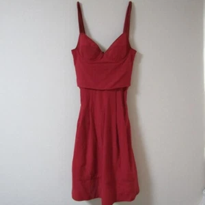 Louis Vuitton One Piece Made in France red Linen Silk Size 36 from Japan - Picture 1 of 9