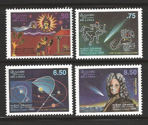 Sri Lanka Scott #782-5  MNH Stamp Set - Space Halley's Comet 1986 Constallation Cover