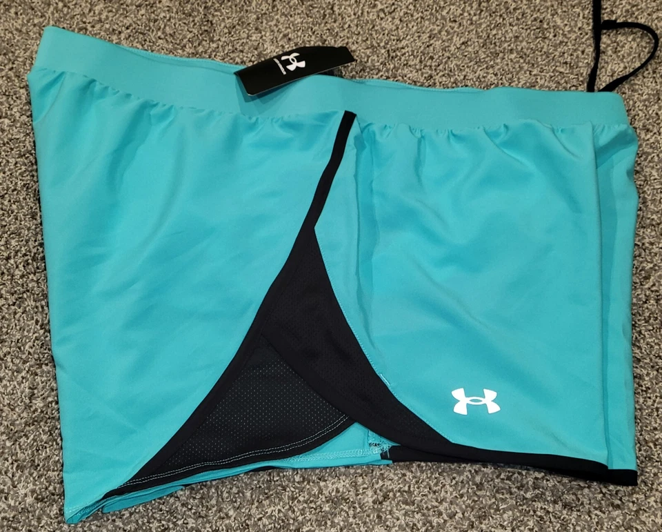 Under Armour Fly By running shorts NWT women plus 3X liner reflective green - Image 1 of 1