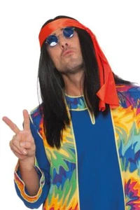 60er 70er Jahre Hippie Perücke Flower Power Hippie Outfit Zubehör Hippiekostüm - Bild 1 von 2