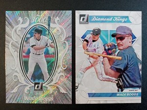(2) 2023 Panini Donruss Silver Rapture Mr. 3000 Wade Boggs # M3K-8,28 Red Sox