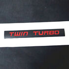 1X Matte Twin Turbo Black Red Metal Badge Sticker Emblem Decal Diesel Motors Suv