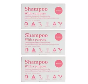 3 x Shampoo with a Purpose Shampoo & Conditioner Bar Volume 135g - Picture 1 of 5