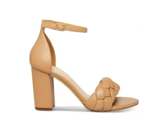 Madden Girl Women Barbie Block Heel Slingback Braided Sandals Café Size 8.5 US - Picture 1 of 8