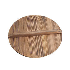 Wood Wok Lid Universal Cooking Anti Spillover Round With Handle Home Kitchen