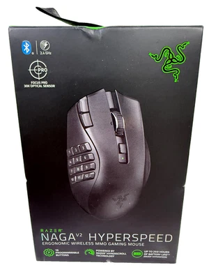 Razer Naga v2 HyperSpeed Gaming Mouse Wireless Black 30000dpi - Image 1 of 4
