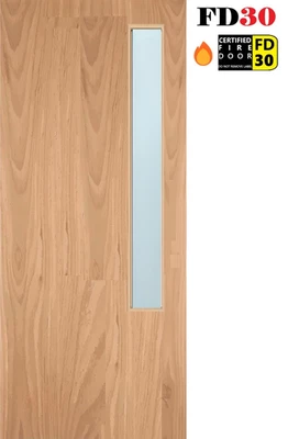 PREMDOR Fertigtür Eiche 1L klar seitlich verglast Innentür FD30 + Lieferung - Bild 1 von 4
