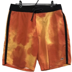 Vintage Lost Enterprises Board Shorts Mens 32/33 Orange Tie Dye Pockets Y2K Surf - Picture 1 of 15