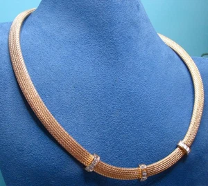 Vintage Christain Dior goldfarben Mesh mit Station Strass Choker Halskette LESEN - Bild 1 von 5