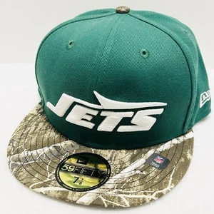New Era New York Jets 2-Tone Camo 59FIFTY Fitted Hat Cap 7 1/8 Green NFL - Picture 1 of 5