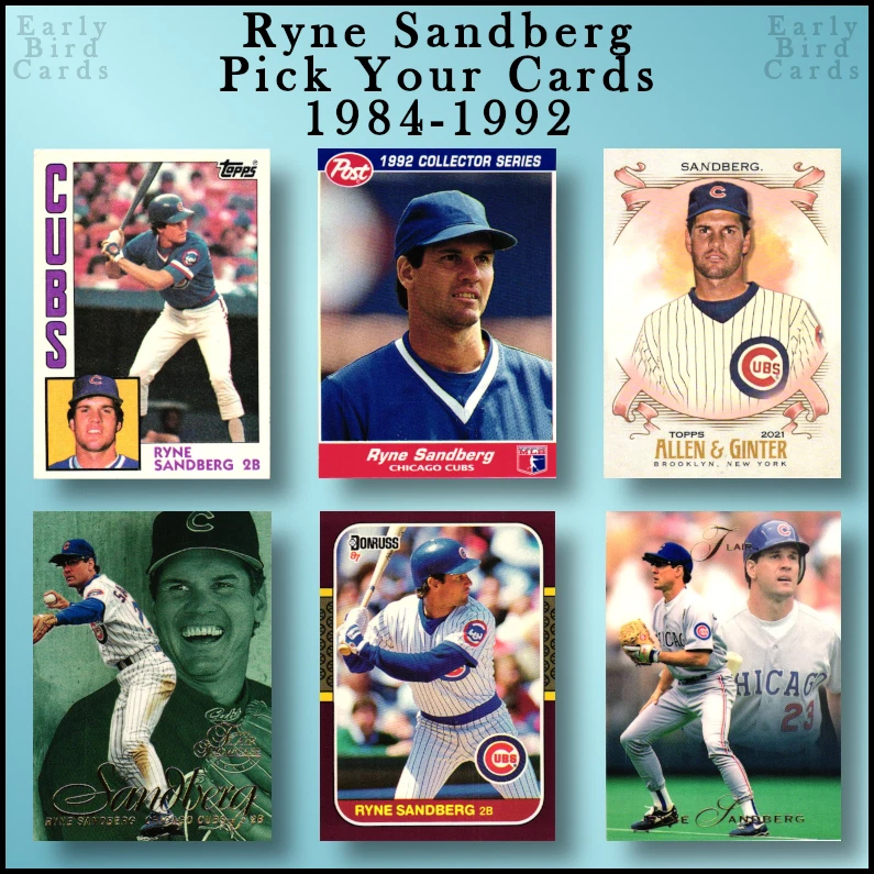 Ryne Sandberg (1984-92...listing 1 of 2) / Pick Your Cards / Buy4+ Save25% - Image 1 of 1