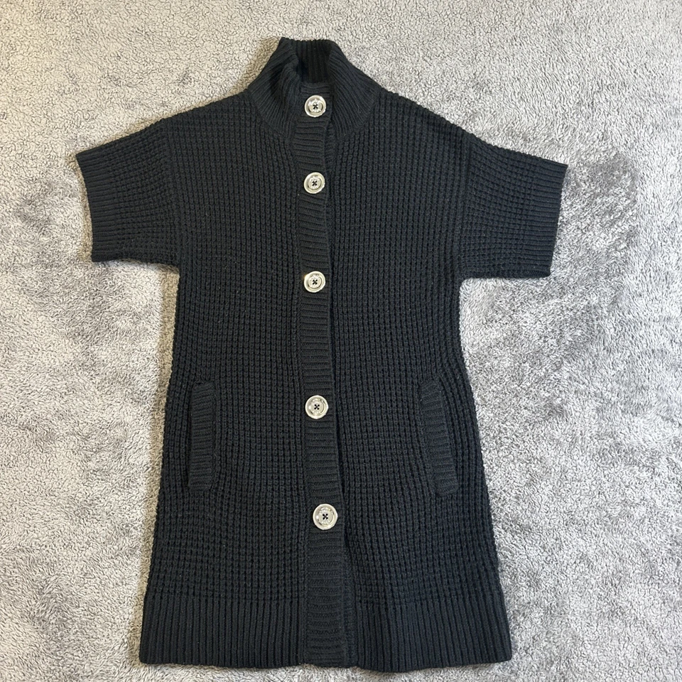 Cárdigan Suéter Michael Kors Mujer Manga Corta Cuello Simulado Botón a Presión Negro S/P Foto 1 de 4