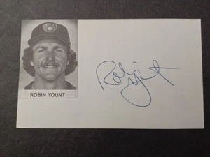 Robin Yount Signed Index Card - Brewers, HOF - Picture 1 of 1