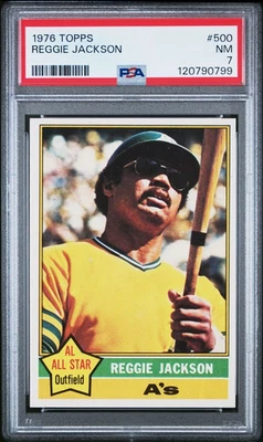 1976 Topps #500 REGGIE JACKSON HOF Oakland Athletics PSA 7 - image 1 of 2