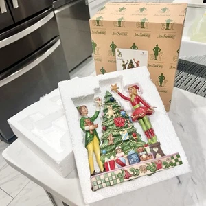 Estatuilla Elf de Jim Shore Buddy and Jovie decorando el árbol de Navidad ¡NUEVA EN CAJA! - Imagen 1 de 8