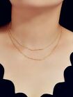 Double Layered Gold Silver Simple Link Chain Necklace Women Gift Party Jewellery