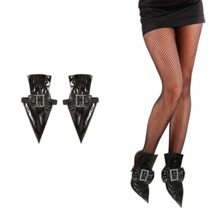 Hexen Schuhüberzieher Gamaschen Schuhe mit Schnalle Hexenschuhe Lackschuhe Hexe - Bild 1 von 4