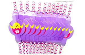 Pajitas de papel de Pascua Chevron huevo de pollos 12 unidades - Imagen 1 de 1