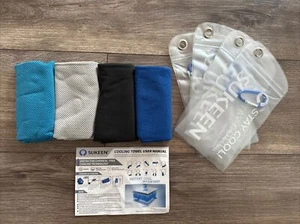 Sukeen Kühlhandtuch Set 4er-Pack für Yoga und Sport mit Karabiner - Bild 1 von 3