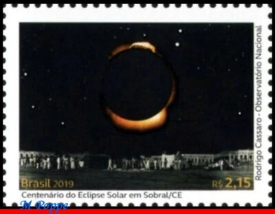 3415 BRASIL 2019 ECLIPSE SOLAR EN SOBRAL, TEORÍA DE LA RELATIVIDAD DE ALBERT EINSTEIN MNH Foto 1 de 2