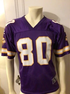 Vintage 1997 Starter NFL Minnesota Vikings Cris Carter Jersey #80 youth L 14-16 - Picture 1 of 8