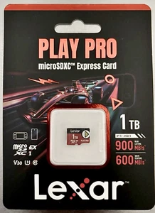 Lexar PLAY PRO Carte microSDXC™ Express 1 To, microSDXC pour commutateur 2 en main - Photo 1 sur 2