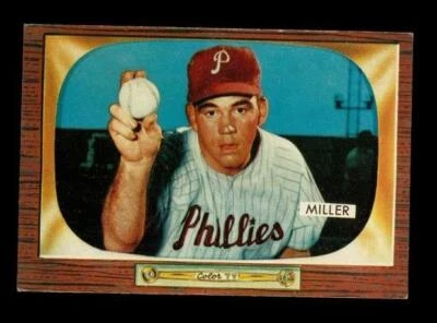 Винтажная бейсбольная карточка 1955 BOWMAN NO110 BOB Miller Pitcher Philadelphia Phillies - Изображение 1 из 2