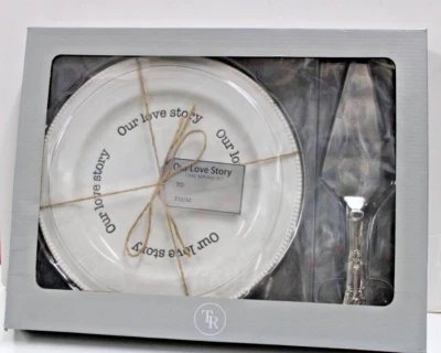 Juego de servir pasteles vintage coleccionables Things Remembered "Our Love Story" nuevo Foto 1 de 3