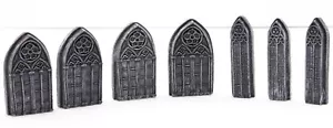 Painted Ruined Cathedral Windows for DnD, Warhammer, Tabletop Gaming - Picture 1 of 4