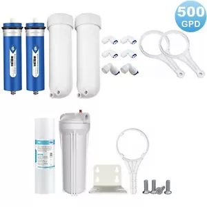 Set cartucce sistema di filtrazione osmosi inversa membrana 500 GPD RO - Foto 1 di 15
