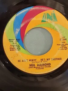 NEIL DIAMOND 7" 45 RPM - "He Ain't Heavy, He's My Brother" "Free Life" G+ cond. - Imagen 1 de 4