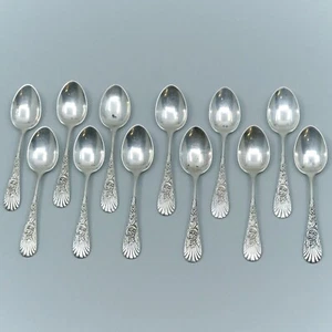Palm by Frank Whiting Sterling Silver 3 5/8" Set of 12 Demitasse Spoons Mono "C" - Picture 1 of 7