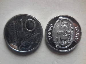 gettone moneta da 10 lire Torino 1902-2002 alluminio - Picture 1 of 1