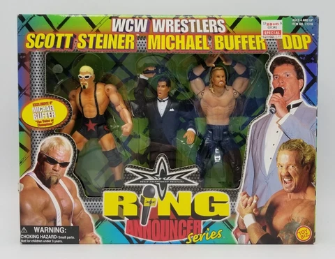 ToyBiz Ring Announcer Series WCW Wrestlers SCOTT STEINER MICHAEL BUFFER DDP New Cover