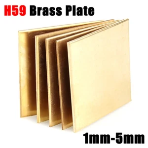 Thick 1mm 2mm 3mm 4mm 5mm H59 Brass Solid Plate Sheet L 100mm 150mm 200mm 300mm - Picture 1 of 10