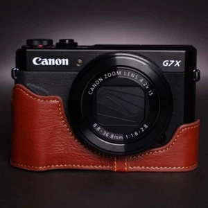 Funda de cuero hecha a mano para cámara media bolsa para Canon G7X Mark II (G7X2)/G7X3 - Imagen 1 de 17