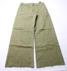 KUT Women's Hi-Rise Meg Utility Wide-Leg Pants With Raw Hem CL8 Sage Size US:14 - Picture 1 of 4