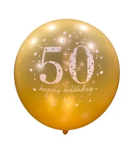 12 Pack Premium "50th Happy Birthday" Shiny Metallic Gold 12" Balloons 50 Party - Picture 1 of 1