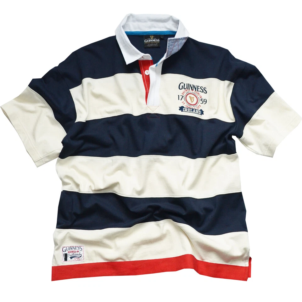 男式 Polo 衫吉尼斯海军蓝自然色带 1759 爱尔兰冠 — 第 1/1 张图片