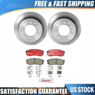 Rear Brembo Brake Rotors & Ceramic Brake Pads Set Set For 2003-2009 Lexus GX470 - Image 1 of 4