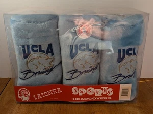Set 3 copricapi vintage UCLA Bruins peluche mazza da golf Latonka sport blu oro - Foto 1 di 6