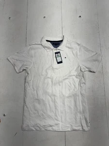 Tommy Hilfiger einfarbiges weißes kurzärmliges Polo-T-Shirt Jungen Größe Large 14-16 - Bild 1 von 6