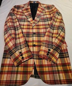 Vtg Foxhole Clothes Meyers Lexington Jacket Sport Coat Blazer 42R Plaid Preppy - Picture 1 of 19