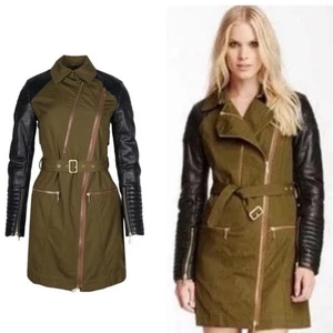Rebecca Minkoff Vintage Trenchcoat Keifer Mixed Media Grün/Schwarz XS - Bild 1 von 9